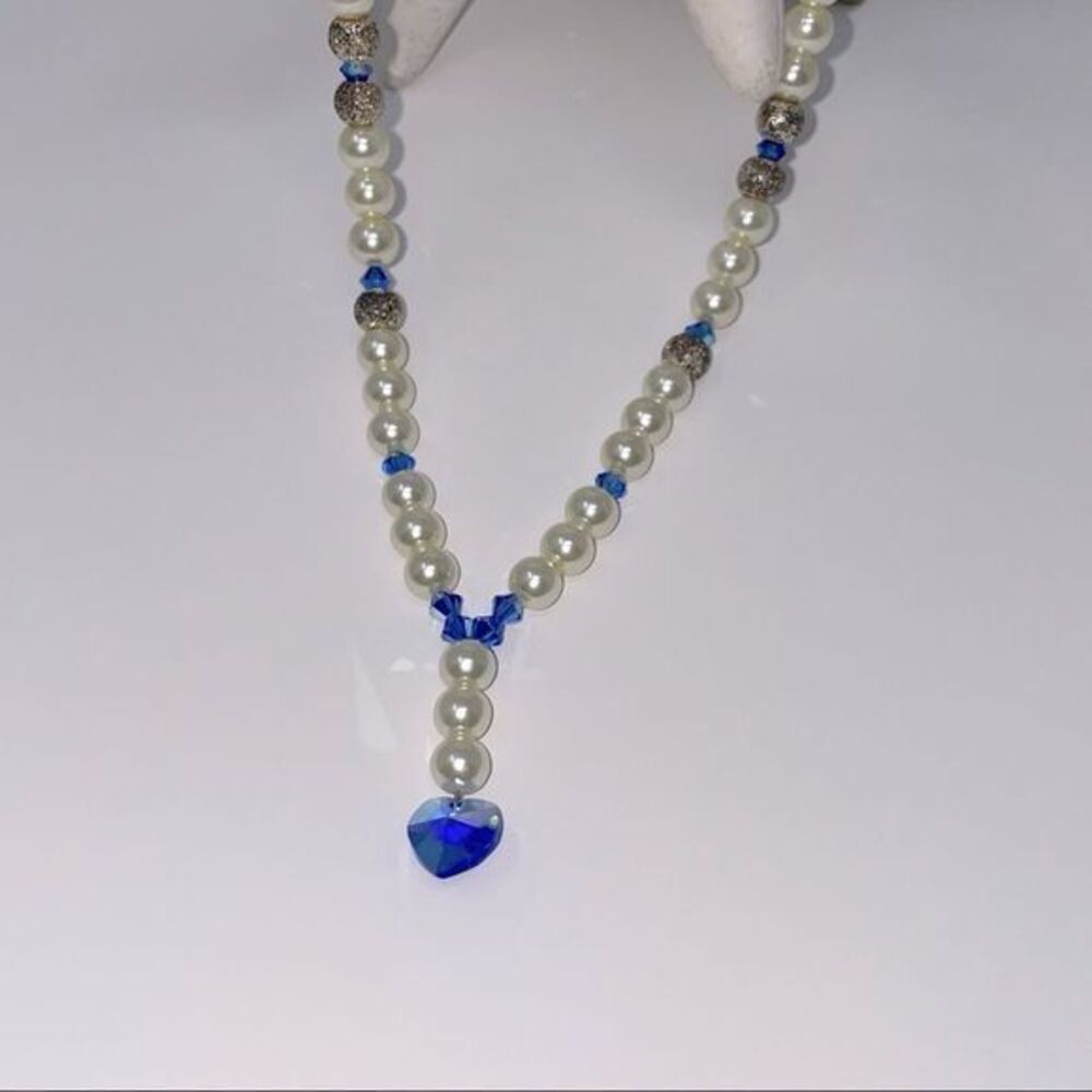 Bella Dolce | beaded necklace with heart charm, Sterling silver .925